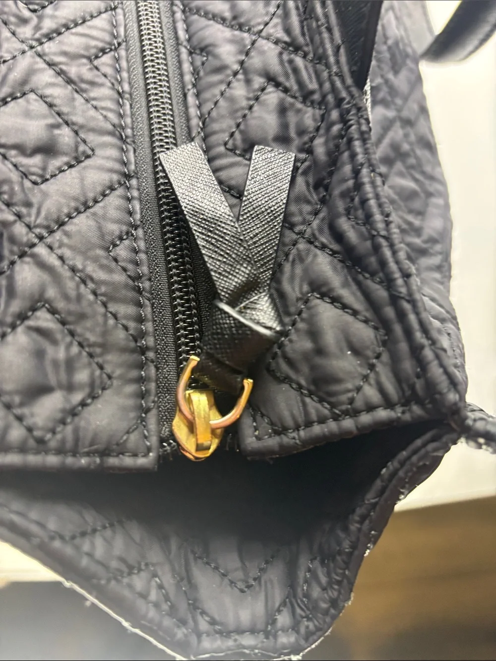 Tory Burch Quilted Black Tote with Logo Medallion